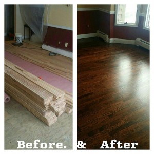 Wood re-finish job in Wayne wood flooring