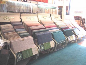  racks of carpets samples